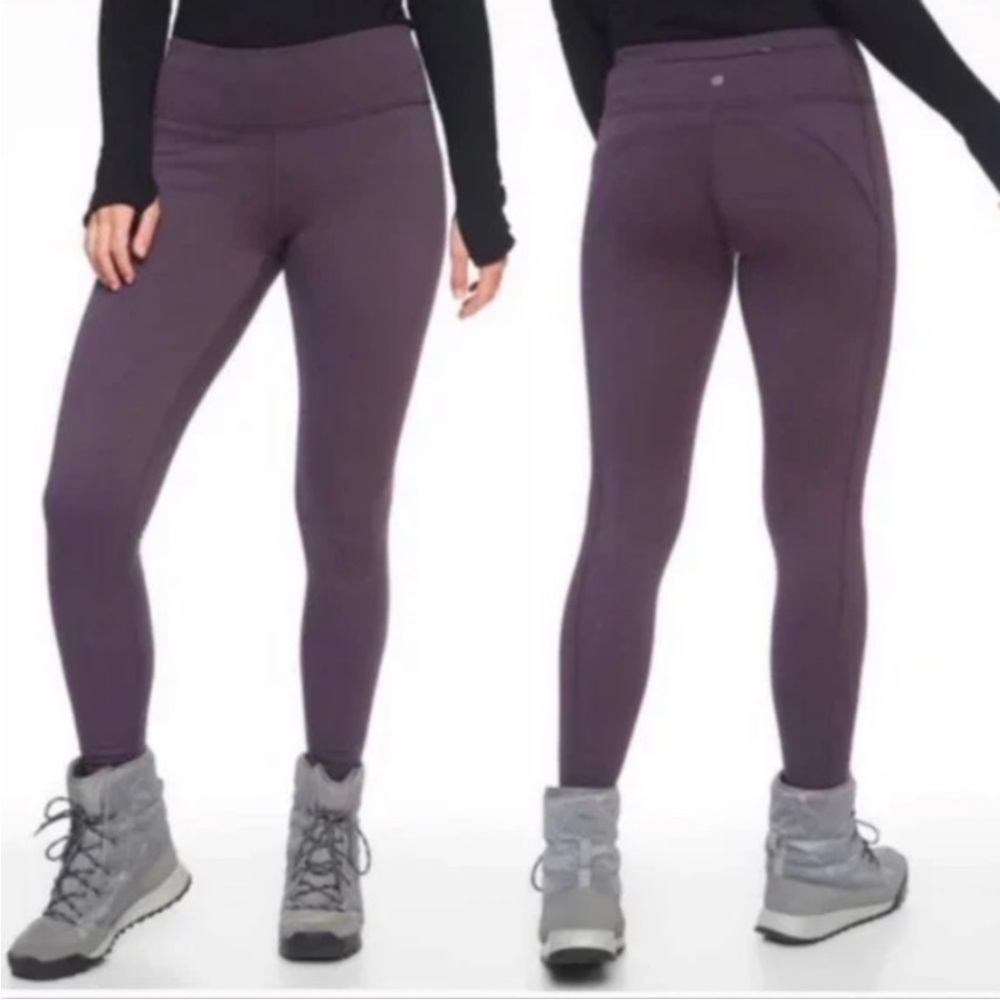 Athleta Primaloft Alpine Valley Fleece Lined Tight Legging Regal Plum Size MP